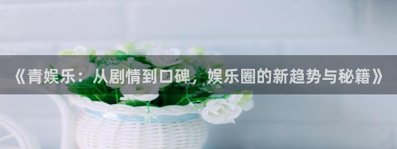 摩根娱乐：《青娱乐：从剧情到口碑，娱乐圈的新趋势与秘籍》